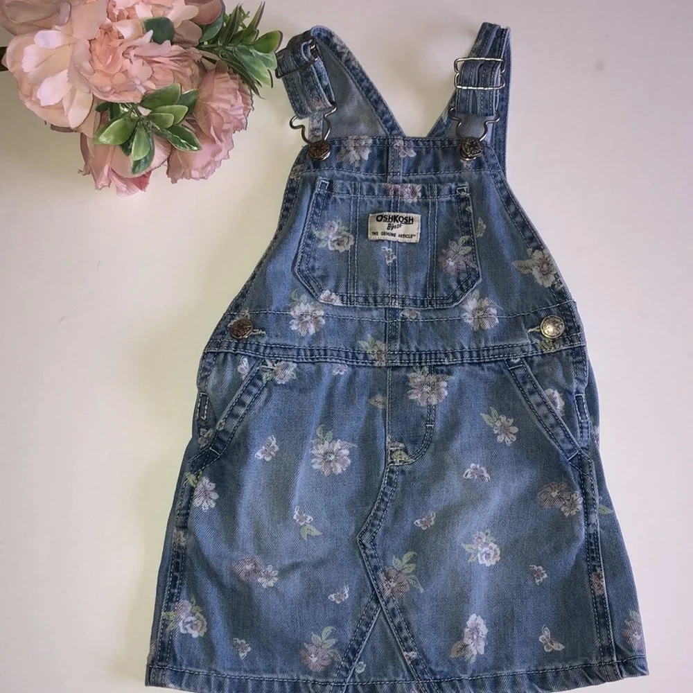 Oshkosh Floral Shortail Dress 2T Floral overall dress jumper 2T Oshkosh